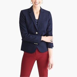 J. Crew Navy Women's Schoolboy Wool Blazer